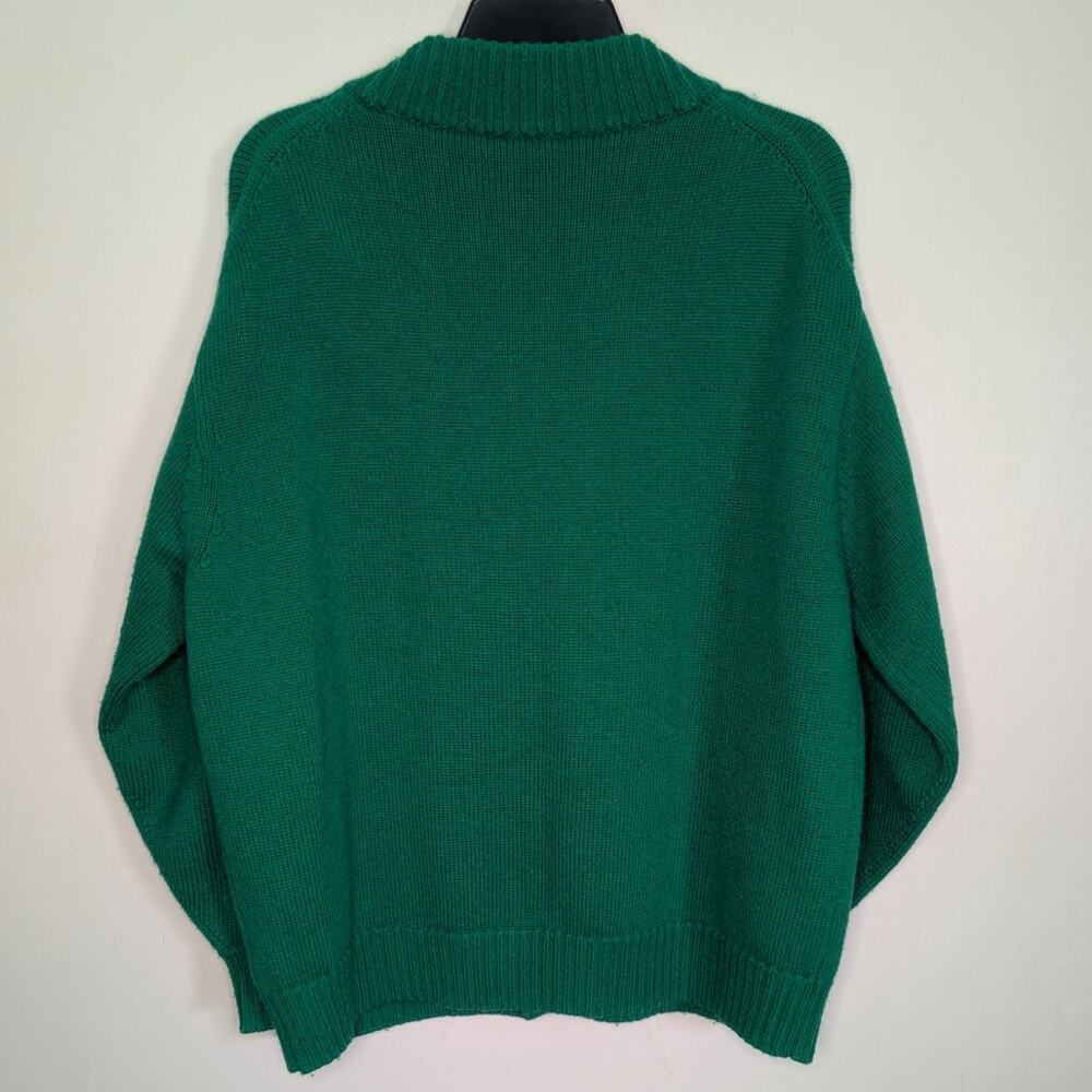 COS 100% Wool Oversized V-Neck Cardigan Sweater in Bright Kelly Green Size Small - Picture 7 of 8